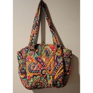 Vera Bradley Tote Shoulder Bag with Mirror Purse and Change Purse